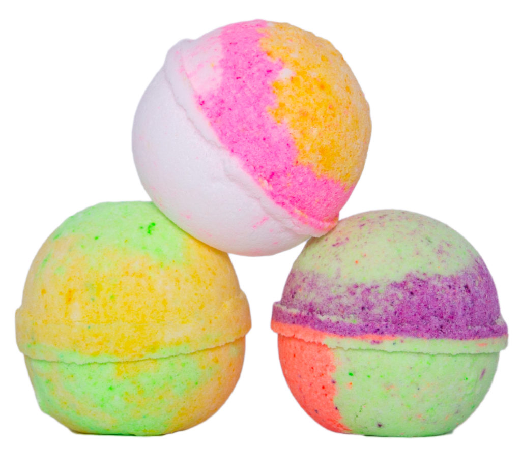 bath bombs, rainbow bath bombs